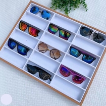 Wooden glasses shelf Glasses display box Sunglasses display shelf Optical myopia glasses display props tray