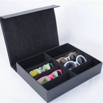   High-end leather 8-grid sunglasses glasses storage box multi-grid large sunglasses finishing box travel portable home
