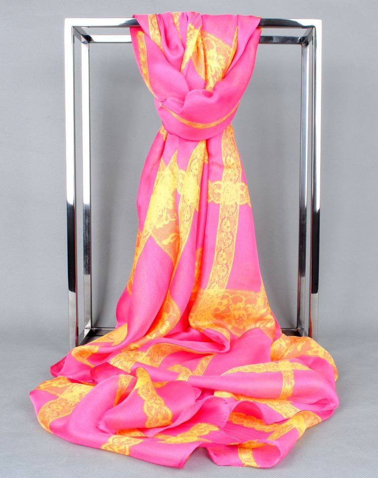 Printing lace silk scarf spring and autumn winter sauna silk scarf female long edition middle-aged old man hundred and elderly shawl