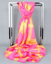  Printed lace silk scarf Spring and autumn and winter mulberry silk scarf female long middle-aged and elderly wild gauze scarf shawl