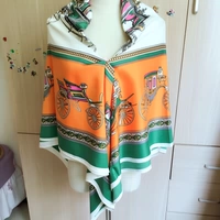 Harcom Orange+Green Border (атласный большой шарф)
