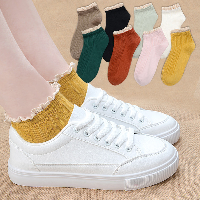 Pile pile socks children cute thick cotton Japanese Korean version cute lace lace mid-tube socks ins street