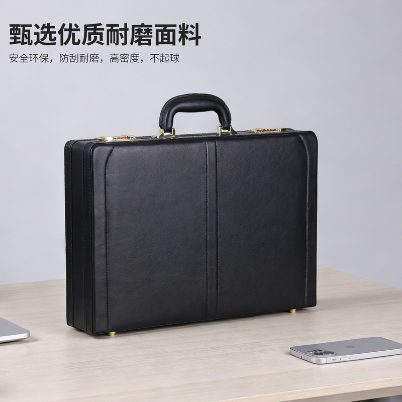 Retro Leather Briefcase for Men and Women, Business Password Box, 13/ 16inch Computer File Storage, Satchel Boarding Suitcase