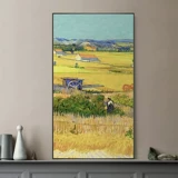 [梵高手绘油画北欧轻奢竖版客厅走廊玄关装饰画别墅抽象挂画咖啡馆]