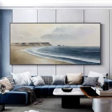 [新中式纯手绘油画横大海风景版挂画沙发背景装饰画壁画办公室客厅]