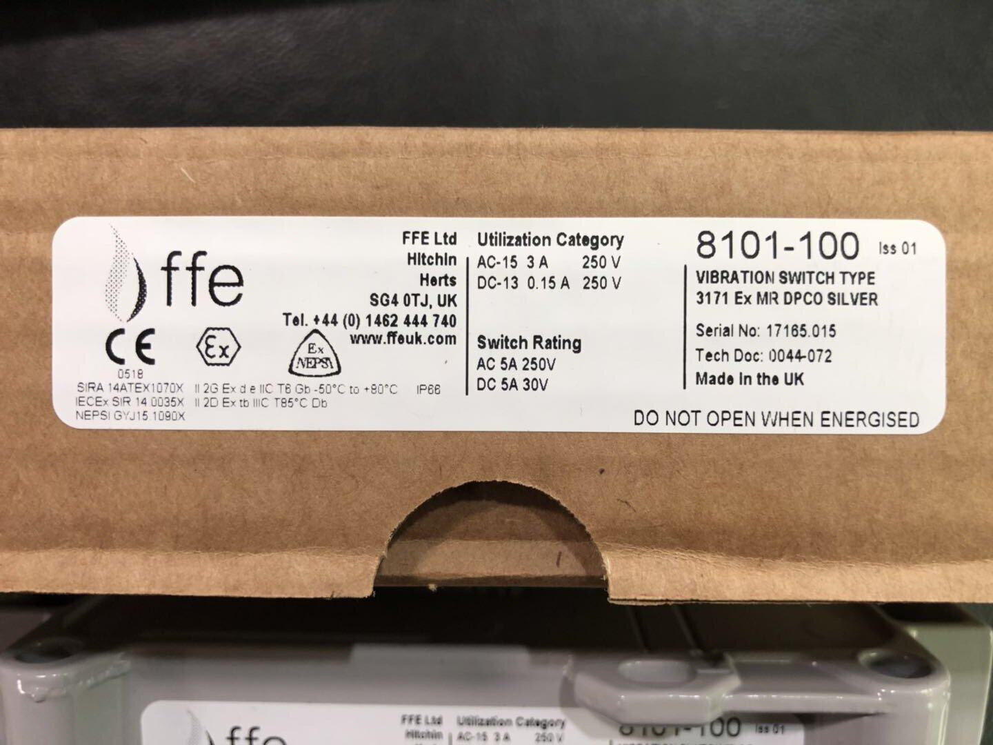 Halma UK FFE 3171EX MR Protective Explosion proof Vibration Switch