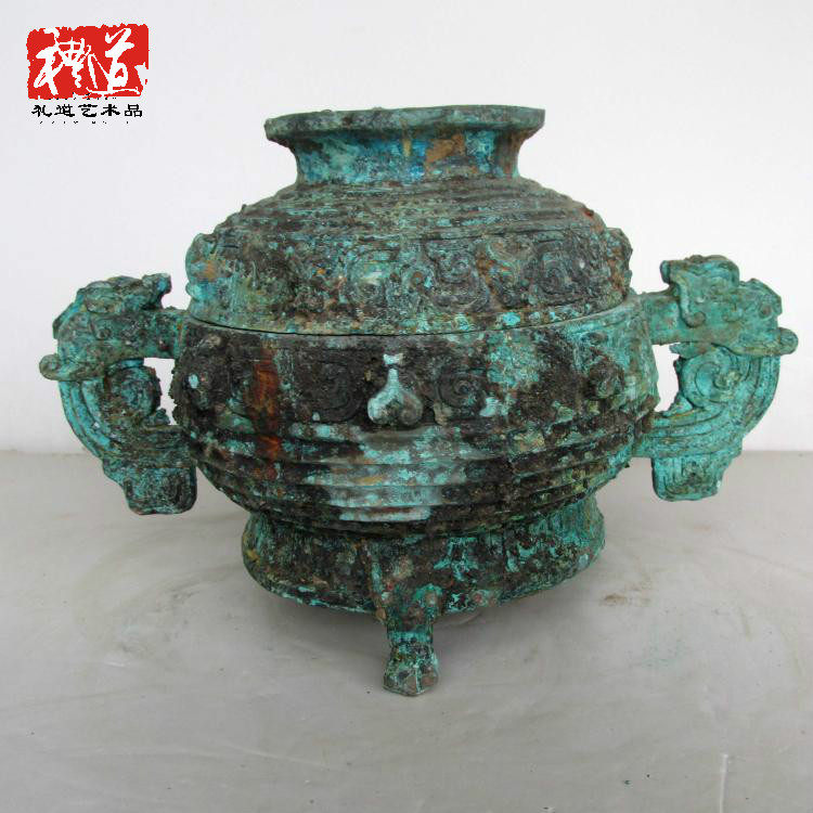 Imitation ancient bronzes Bronze Ware Pendulum bronze Pure Bronze Old Ancient play Leaner Tattooeware with lid basket with lid