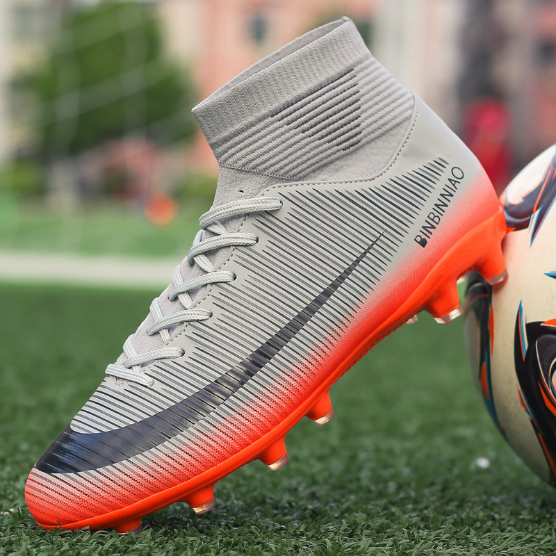Large Size Football Shoes for Men, Cristiano Ronaldo Cr7 Assassin Ag Long Spikes, Boys' Students' Non-Slip Broken Spike Tf Artificial Turf Sports Shoes