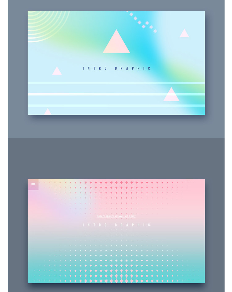 浅色科技潮流幻彩渐变几何图形多边形海报背景图PSD设计素材模板