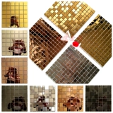 Золотая металлическая серебряная мозаика из нержавеющей стали, зеркальный эффект