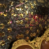 Трехмерная шестиугольная металлическая золотая мозаика из нержавеющей стали, в 3d формате, зеркальный эффект