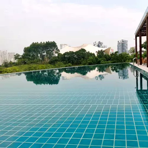 Бассейн керамика тонкая ледяная трещина синяя мозаичная плитка средиземноморская бассейна для бассейна настройка бассейна