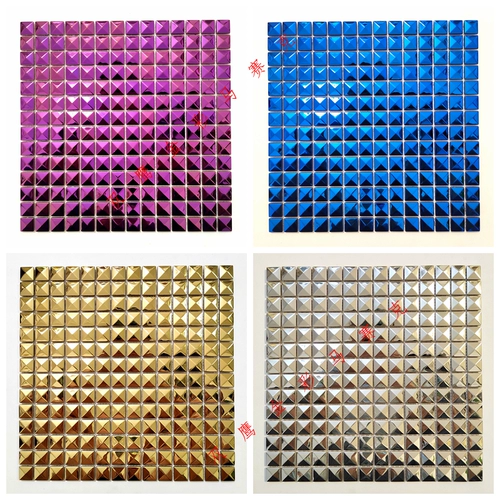 Металлическая пирамида из нержавеющей стали, серебряная мозаика, зеркальный эффект