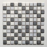 Черно -белая серая керамическая мозаика