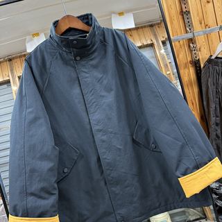 拼色立领夹棉风衣女冬新款韩版抽绳收腰百搭宽松休闲外套磊0.83