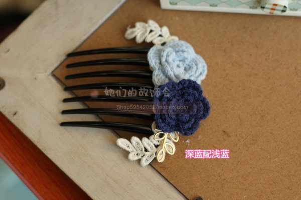 Móc len hoa phụ kiện tóc DIY tay dệt clip clip Sen nữ mũ rừng chèn lược 3kI2VxofFe - Phụ kiện tóc kẹp tóc em bé