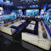 Customized light luxury KTV bar clear bar sofa electronic music party room deck entertainment club karaoke foot massage box coffee table