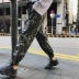 Quần da báo hoa eo cao eo nữ mùa thu 2018 mới cộng với quần nhung chân quần âu hip hop thủy triều