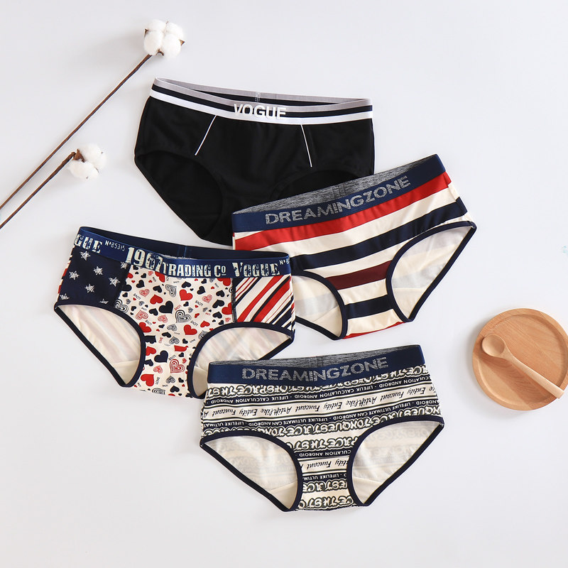Panties women pure cotton Modale cotton 2021 new fashion personality European and American tide cards waist student cute pants head