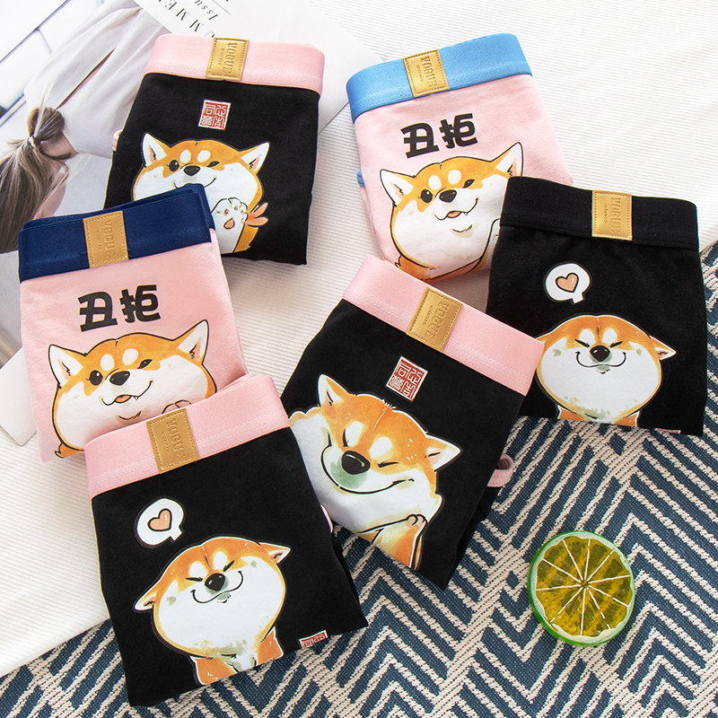 Ladies briefs female modal cotton cute cartoon girl Japanese Korean version antibacterial mid-waist personality sweet