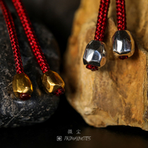 (produced by dust) glass stone disciple bead handmade hand string with bead baixiang seed sterling silver pure gold accessories