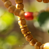 (produced by micro-dust) gold and silver literary play pieces of fragrance seed bodhi hand string with beads and cypress seeds hammer beads