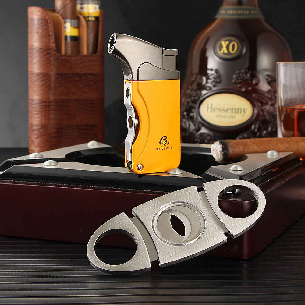 Cigar scissors lighter set cigar scissors imported drill Cuban cigar cutter pliers smoking accessories tools