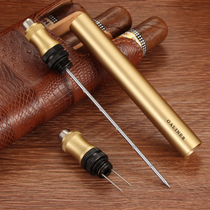 Cigar cutter portable double knife cigar drill anti-scalding device cigarette needle cigarette holder three-in-one pliers scissors tool set