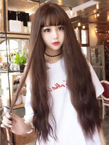 U-shaped real hair female long curly hair big wave fluffy natural net red cute corn hot long hair one piece wig