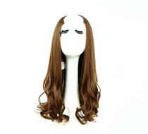 Real hair half cover long curly hair U-shaped micro curly hair real hair long curly hair wig female half cover U-shaped pear flower head