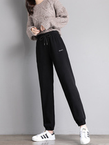 Gush sports pants woman loose 2021 spring new plus suede thickened Wei pants Korean version 100 hitch casual bungles damp