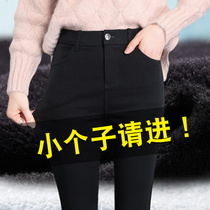 Underpants woman outside wearing autumn and winter plus suede small subs 80% pants high waist tight body display slim Han version 100 hitch foot pants tide