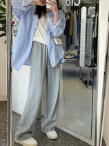 Wide leg pants woman high waist pituitary straight cylinder loose with slim 2022 spring and summer new little sub casual 100 lap sports pants