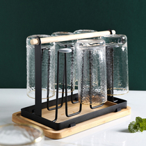 Creative Home Glass Water Glass Rack Drain Tray Shelving Glass Shelf Glass Shelf Water glass shelf Contained Upside Down Hung Cup Holder