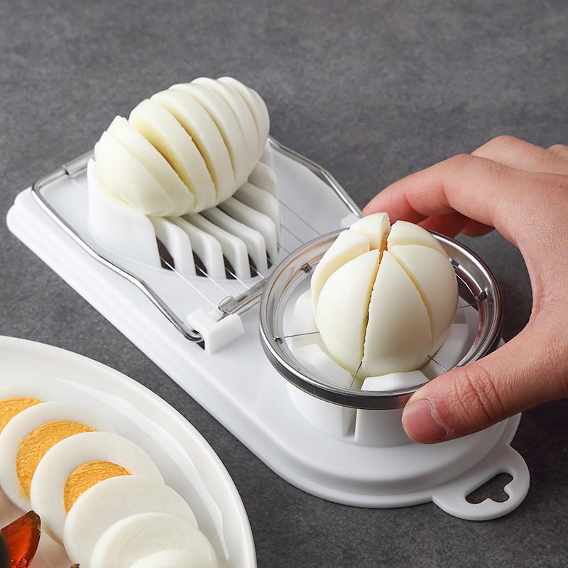 Multifunctional egg cutter stainless steel manual pine blossom egg slice cutting egg artifact two in one all skin egg splitter