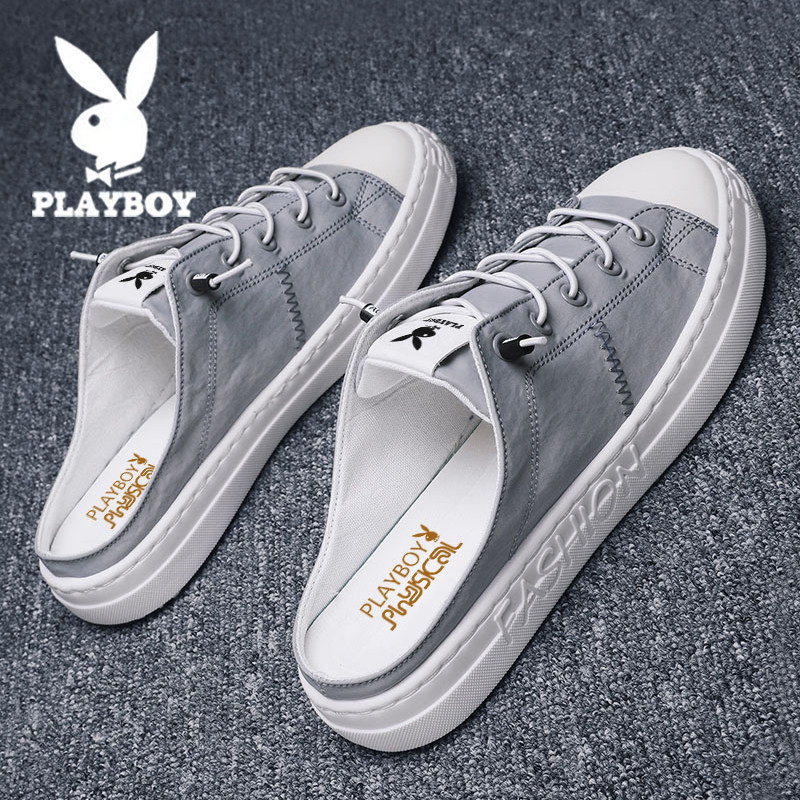 Playboy's shoes summer breathable canvas shoes one foot lazy half-dragged and cloth shoes casual tide shoes