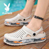 Flowers Playboy Dongle Dongle Shoes Mens Summer Outwear Slippers Baotou Beach Semi-Drag Dual-use Cool Tug Outdoor Non-slip Sandals