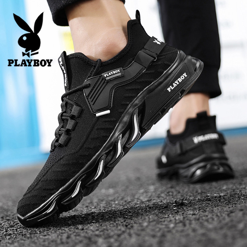 Playboy's shoes summer mesh air breathable sneakers black thin anti-odor tide shoes casual running