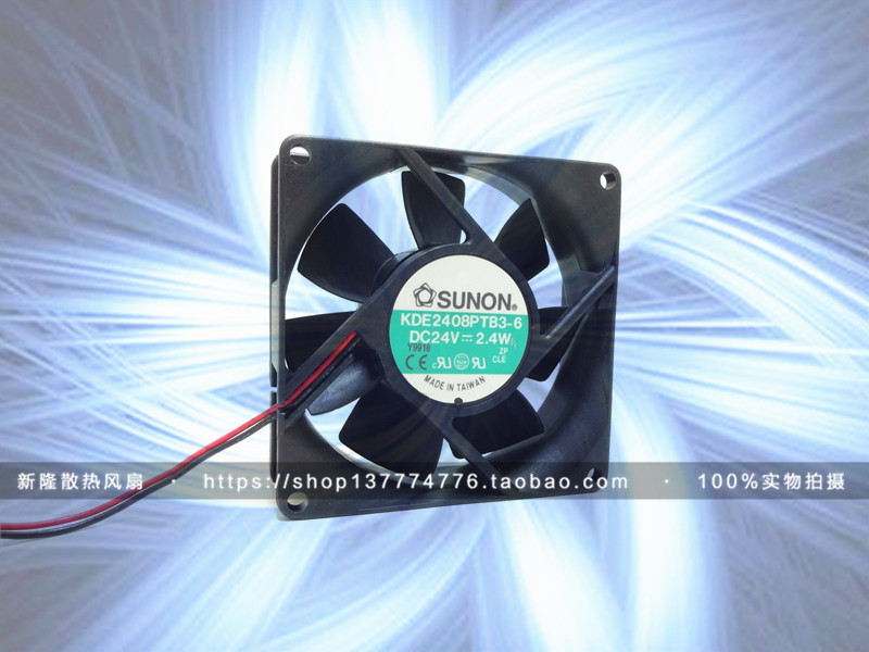 Original fit SUNON build quasi KDE2408PTB3-6 24V 2 4W 4W 8CM 8025 8025 2-wire ball bearing fan