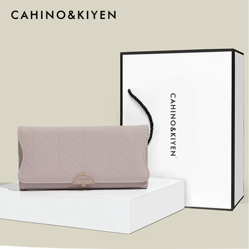 CAHINO & KIYEN простой длинный кошелек для женщин, новинка 2025 года, сумка для карт большой емкости с несколькими слотами для карт, сумка для хранения документов