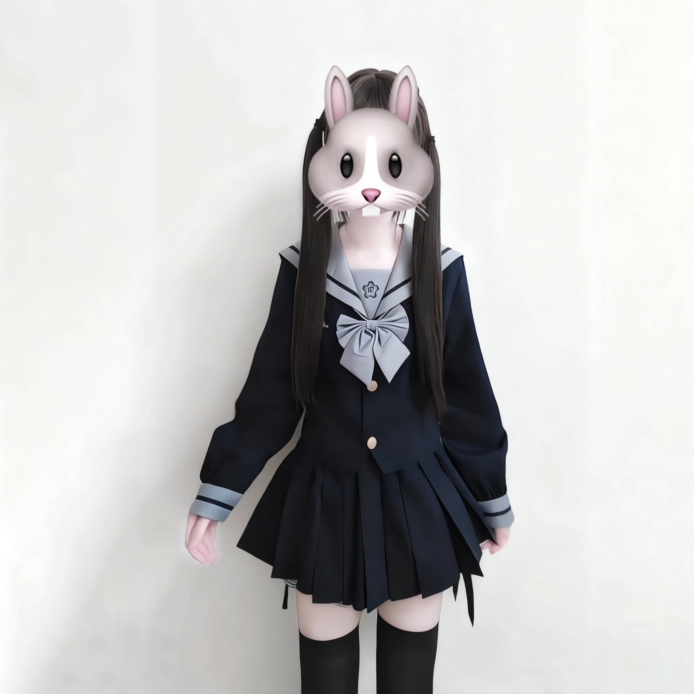 JK制服裙套装原创正版日系学院风基础款绀色收腰水手服长袖上衣
