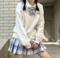 JK uniform v-neck pullover white sweater set women spring and autumn knitwear school for academy style coat women winter