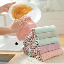  Thickened rag housework cleaning cloth does not shed hair does not stain oil absorbs water washes dishes kitchen supplies wipes the table washes dishes