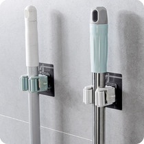  2 punch-free mop hooks Bathroom powerful suction cups Wall-mounted sticky hooks Broom plug Mop rack clip card holder
