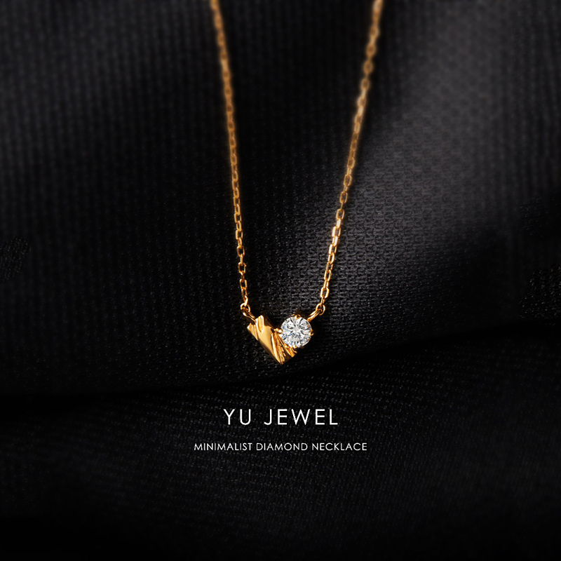 18K Gold Heart Diamond Necklace Gold Necklace Jewelry Accessible Luxury Laboratory Real Diamond Valentine's Day Gift