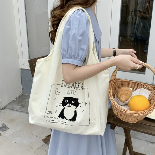 Летний мультяшный тканевый мешок на одно плечо для школьников, вместительная и большая сумка, жилет