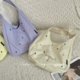 Вместительная и большая сумка подмышку, шоппер, ранец, в корейском стиле, с вышивкой