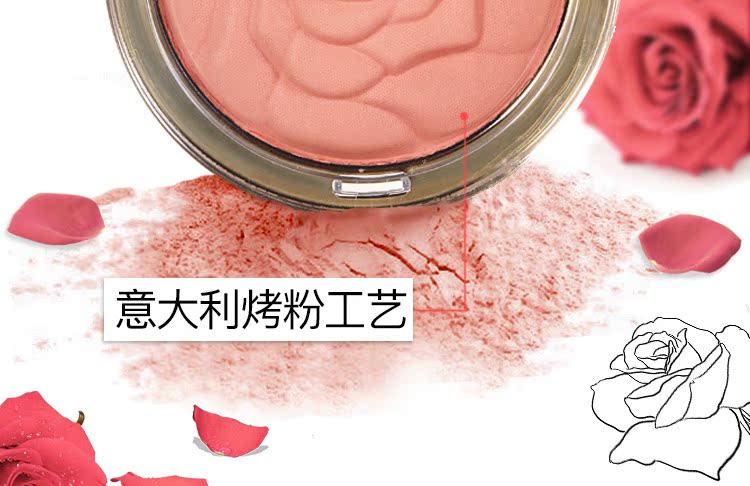 Hoa hồng Milani dập nổi cánh hoa hồng ửng hồng làm sáng màu da đỏ cam mạng đỏ với cùng màu đỏ mặt trời nữ - Blush / Cochineal phấn má hồng clio