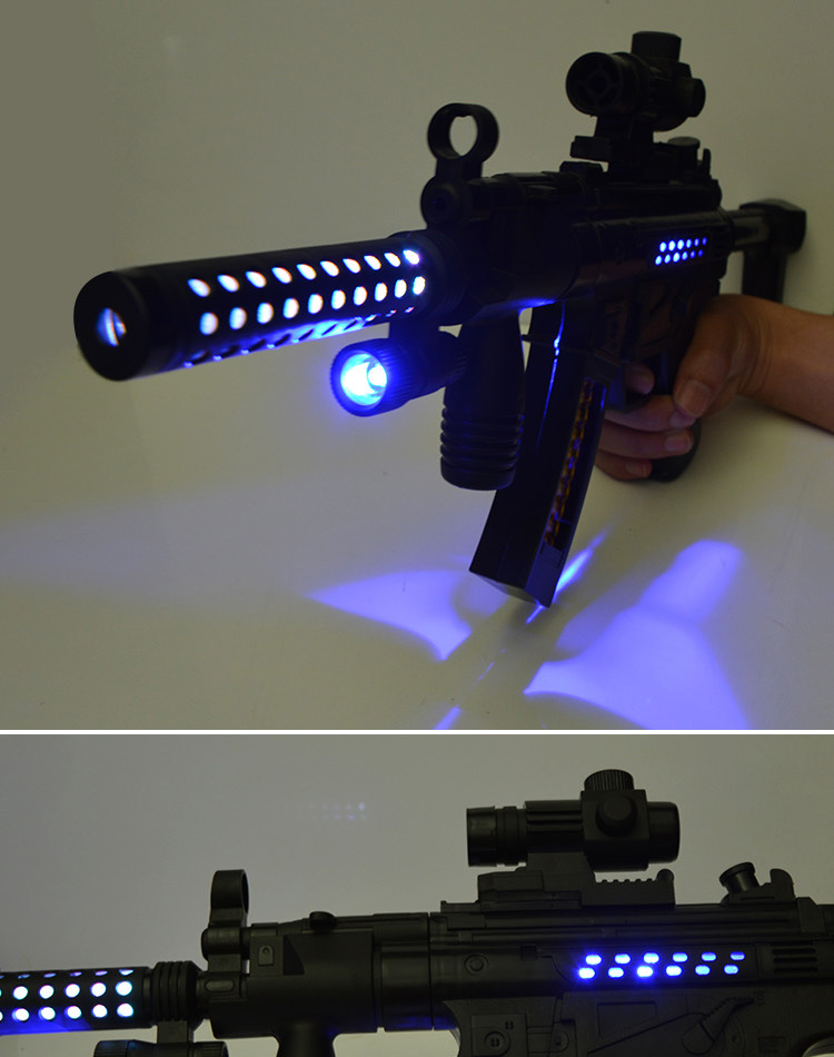 Trẻ em điện đồ chơi súng âm thanh và súng tiểu liên ánh sáng slamming M4 prop gun nam súng máy mô phỏng trẻ em 2-34-8 tuổi súng bắn đạn xốp tròn