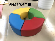 Long bench arc bench sofa bench kindergarten training institution bench combined round-shaped pillar bench
